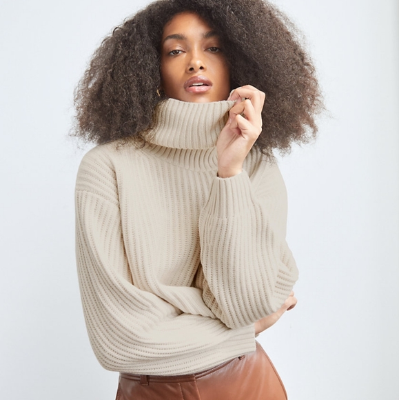 Babaton Wool Cropped Turtleneck Small 